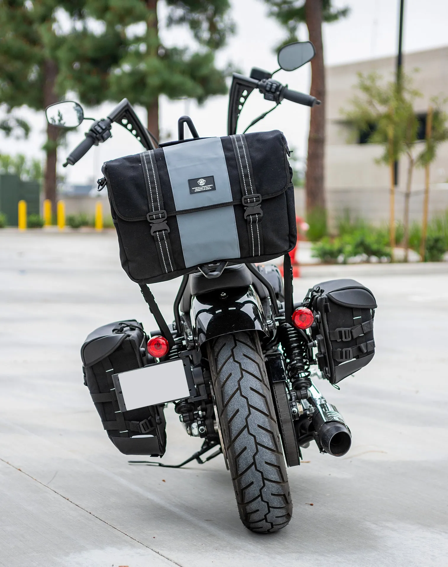 14L - Duo-tone Medium Hyosung Motorcycle Messenger Bag Gray/Black