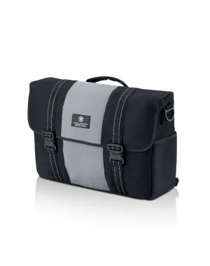 14L - Duo-tone Medium Hyosung Motorcycle Messenger Bag Gray/Black