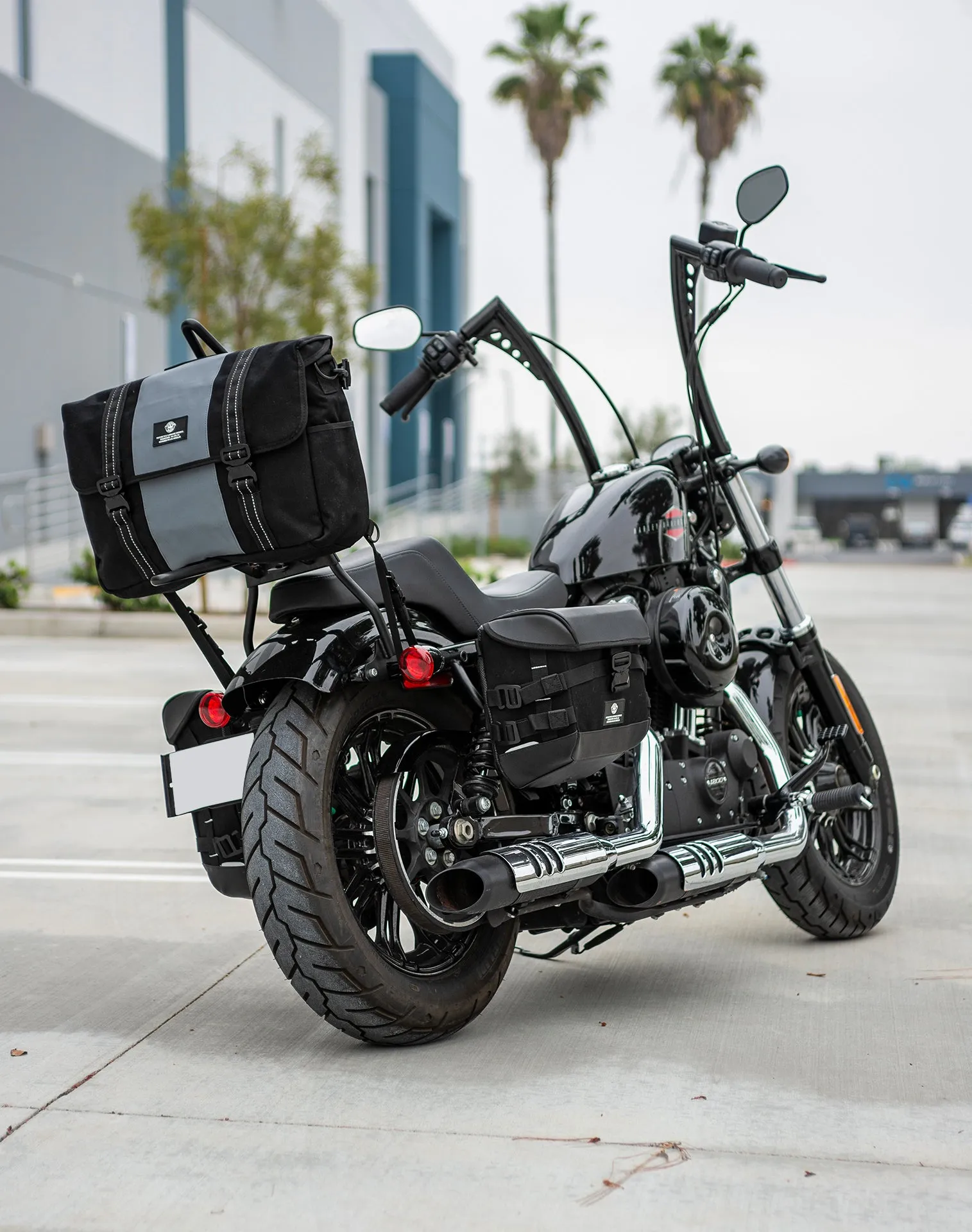 14L - Duo-tone Medium Hyosung Motorcycle Messenger Bag Gray/Black