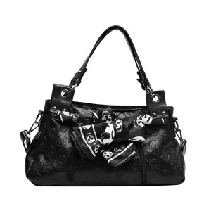 2024 New Women Messenger Bags Designer Motorcycle Punk Style Skull Rivet Tote Bag Crossbody Bags Ladies Leather HandBags H002