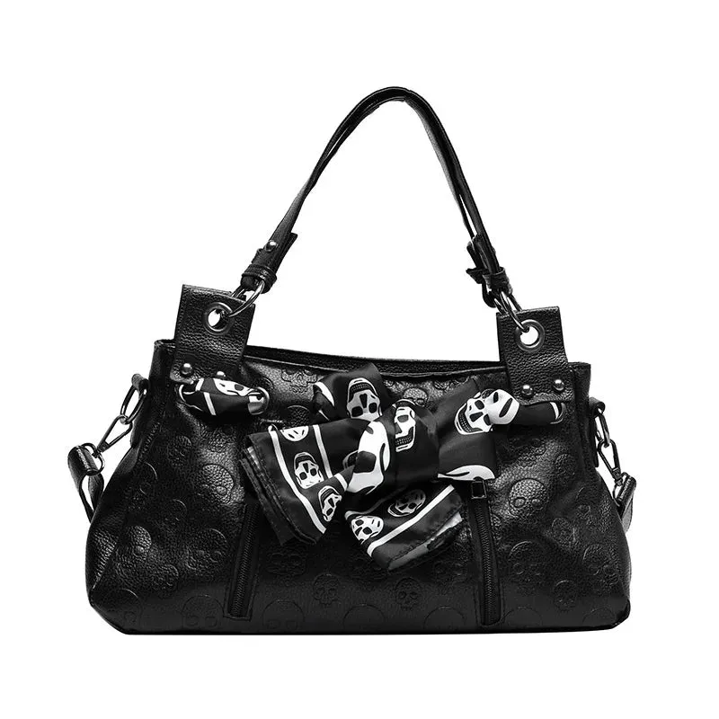 2024 New Women Messenger Bags Designer Motorcycle Punk Style Skull Rivet Tote Bag Crossbody Bags Ladies Leather HandBags H002