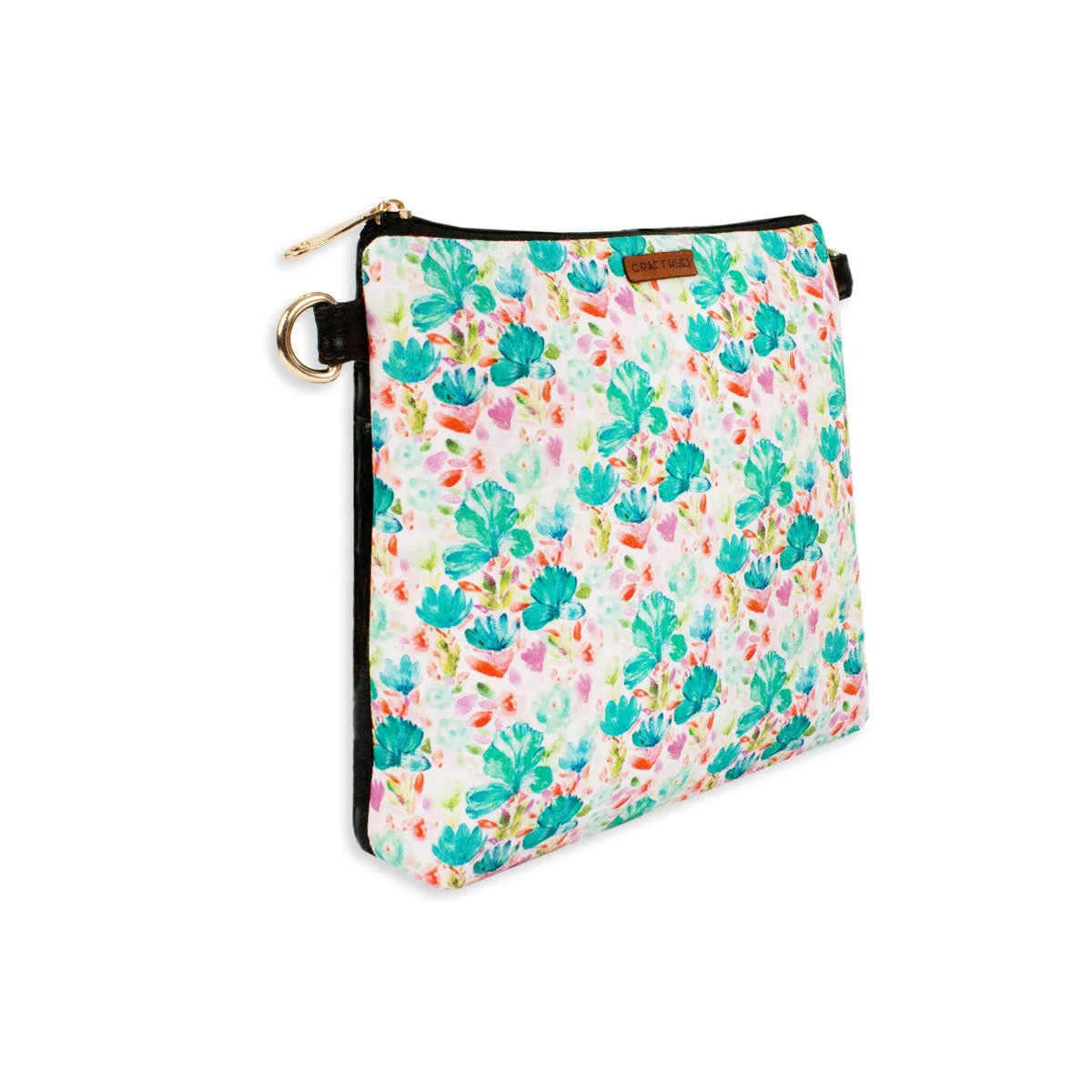 Aqua Flowers Sling Bag