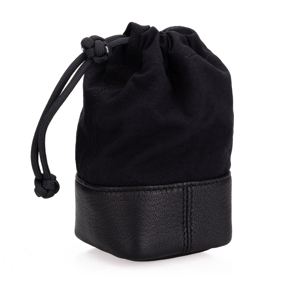 Artisan & Artist* ACAMLP 140 Fabric and Leather Lens Pouch, Medium, Black