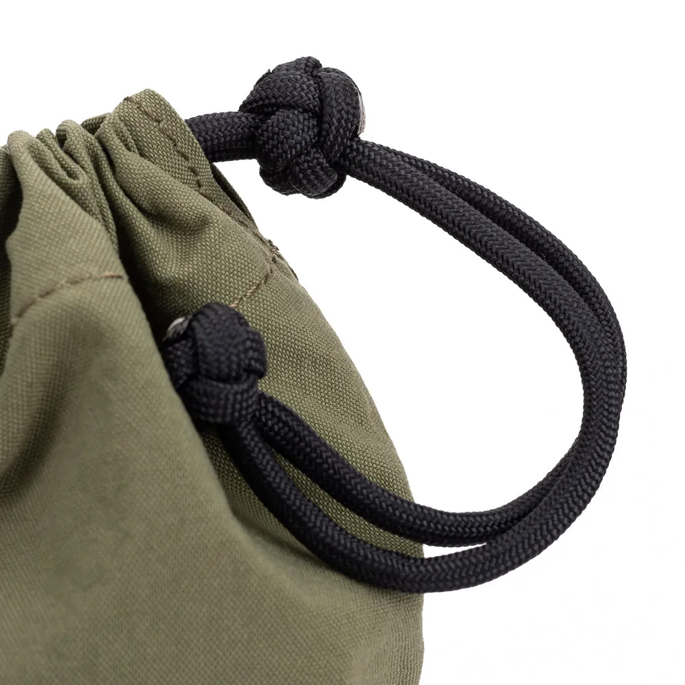 Artisan & Artist* ACAMLP 140 Fabric and Leather Lens Pouch, Medium, Khaki/Black