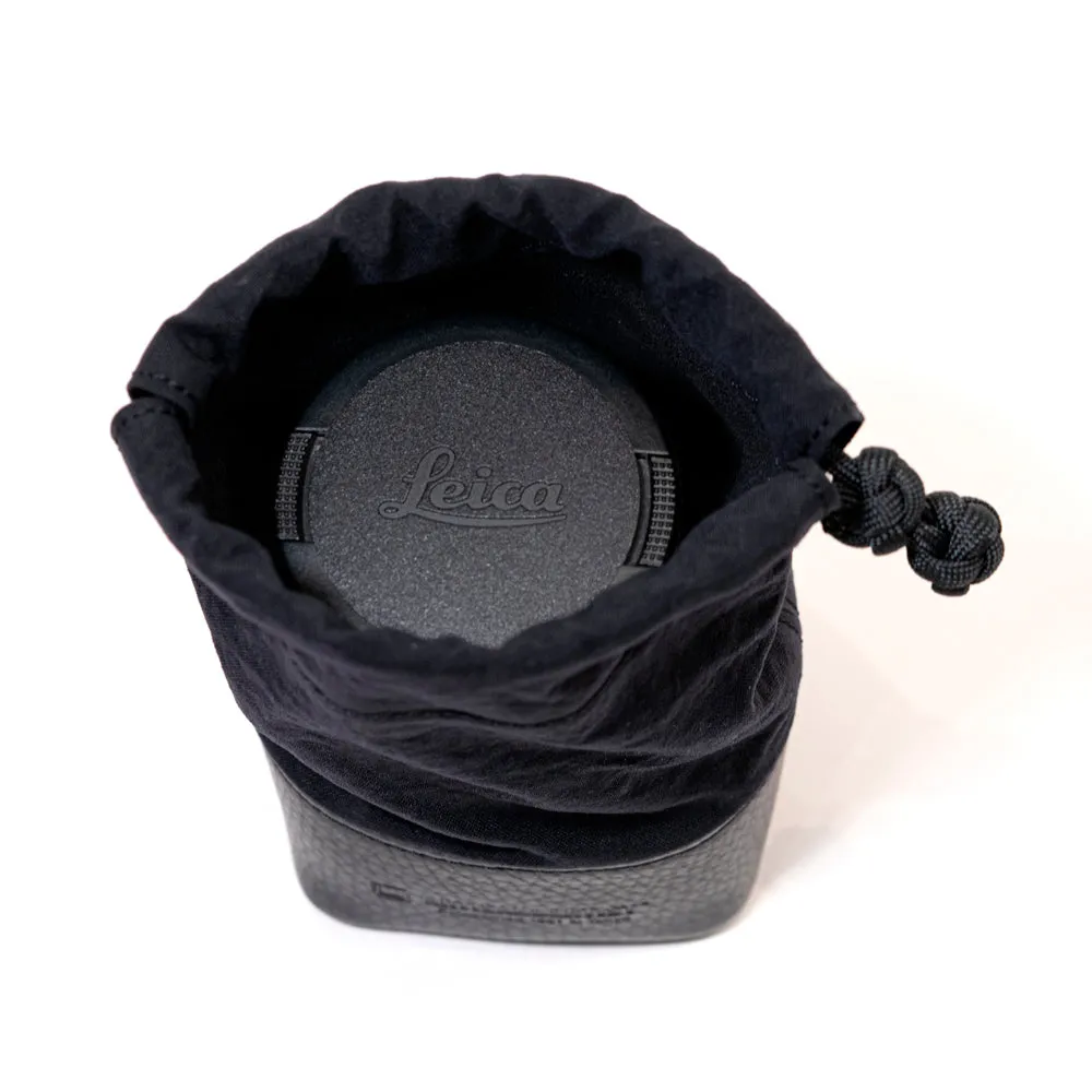 Artisan & Artist* ACAMLP 140 Fabric and Leather Lens Pouch, Medium, Khaki/Black