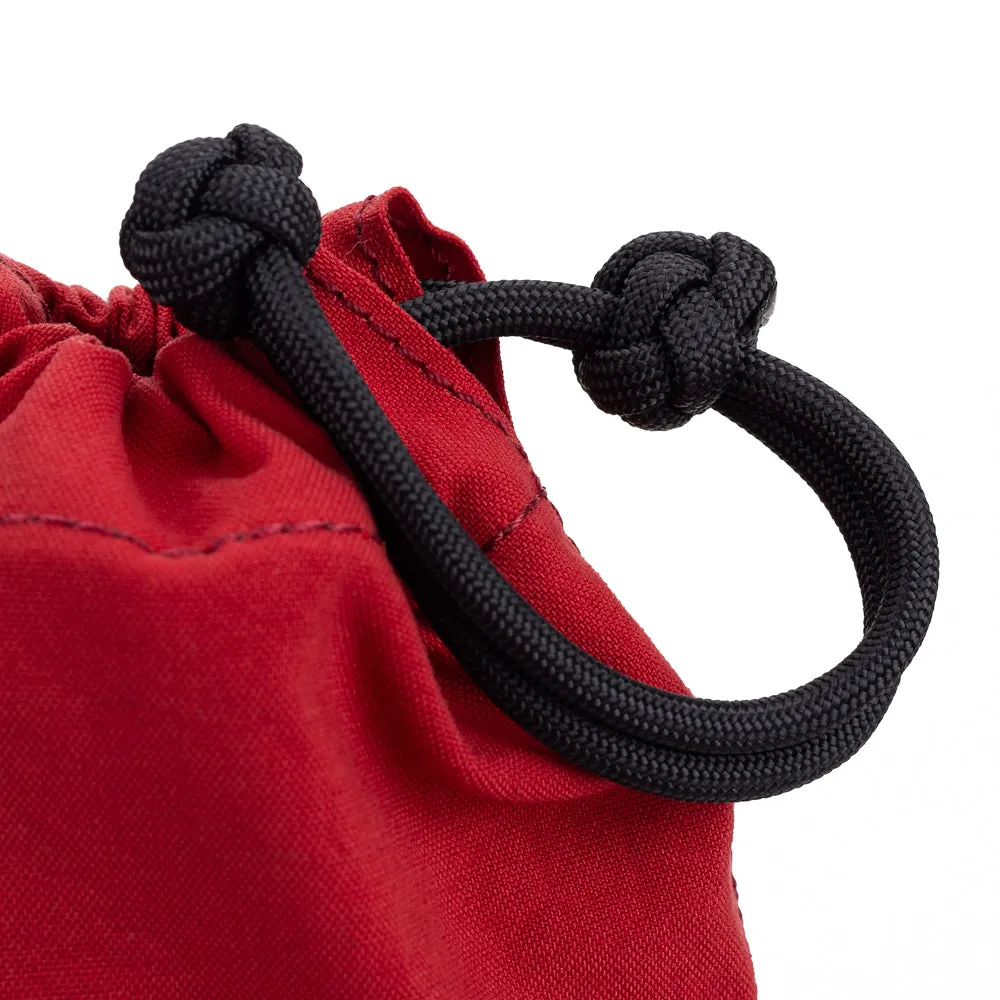Artisan & Artist* ACAMLP 140 Fabric and Leather Lens Pouch, Medium, Red/Black
