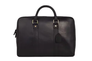 Black Genuine Leather Briefcase, Messenger Bag, Laptop Bag, Men's Handbag