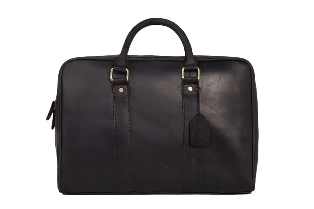 Black Genuine Leather Briefcase, Messenger Bag, Laptop Bag, Men's Handbag