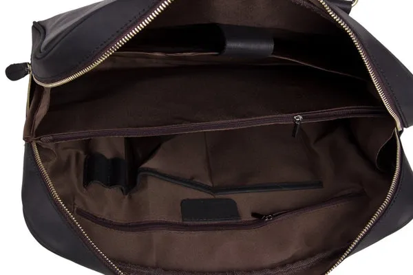 Black Genuine Leather Briefcase, Messenger Bag, Laptop Bag, Men's Handbag