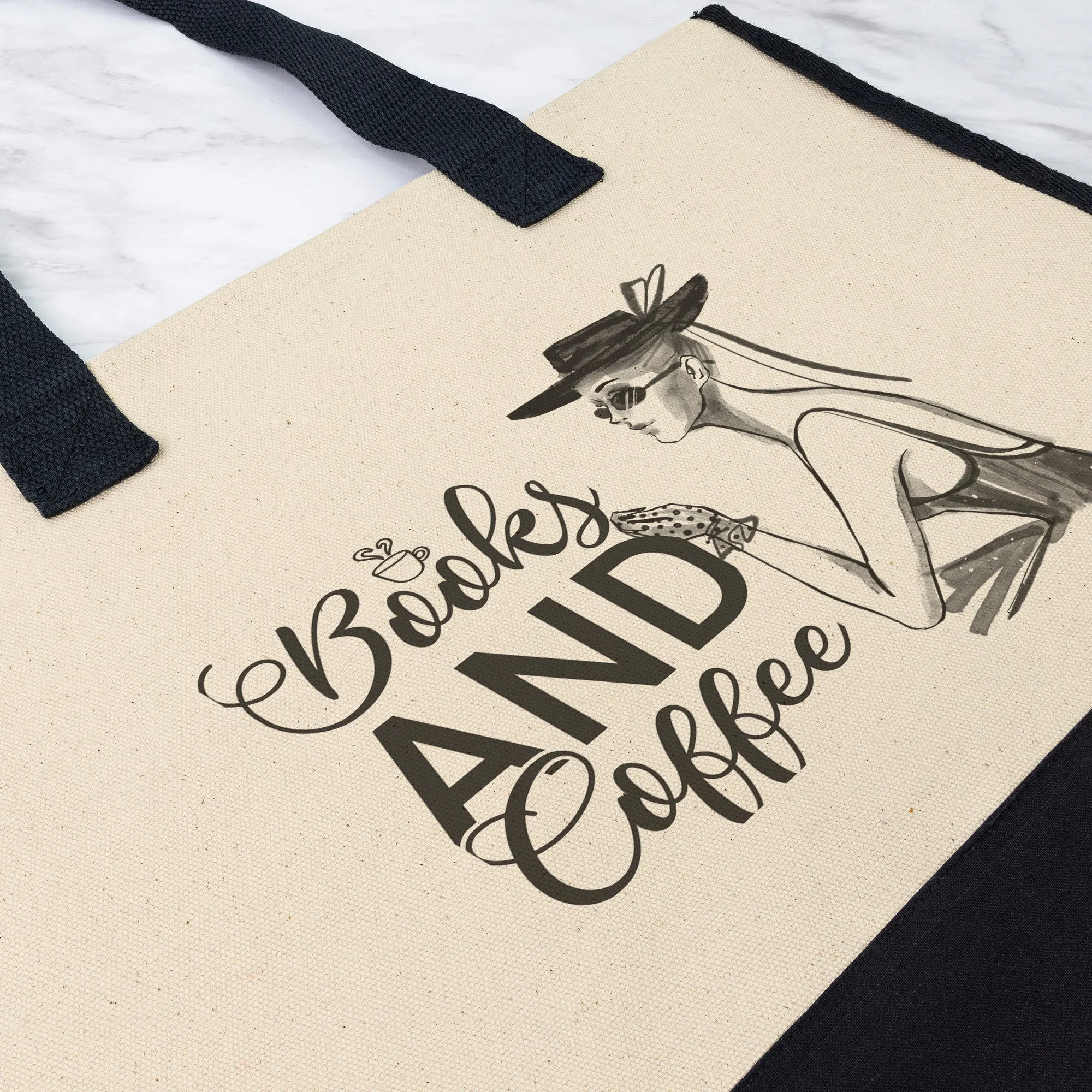 Book And Coffee Tote Bag