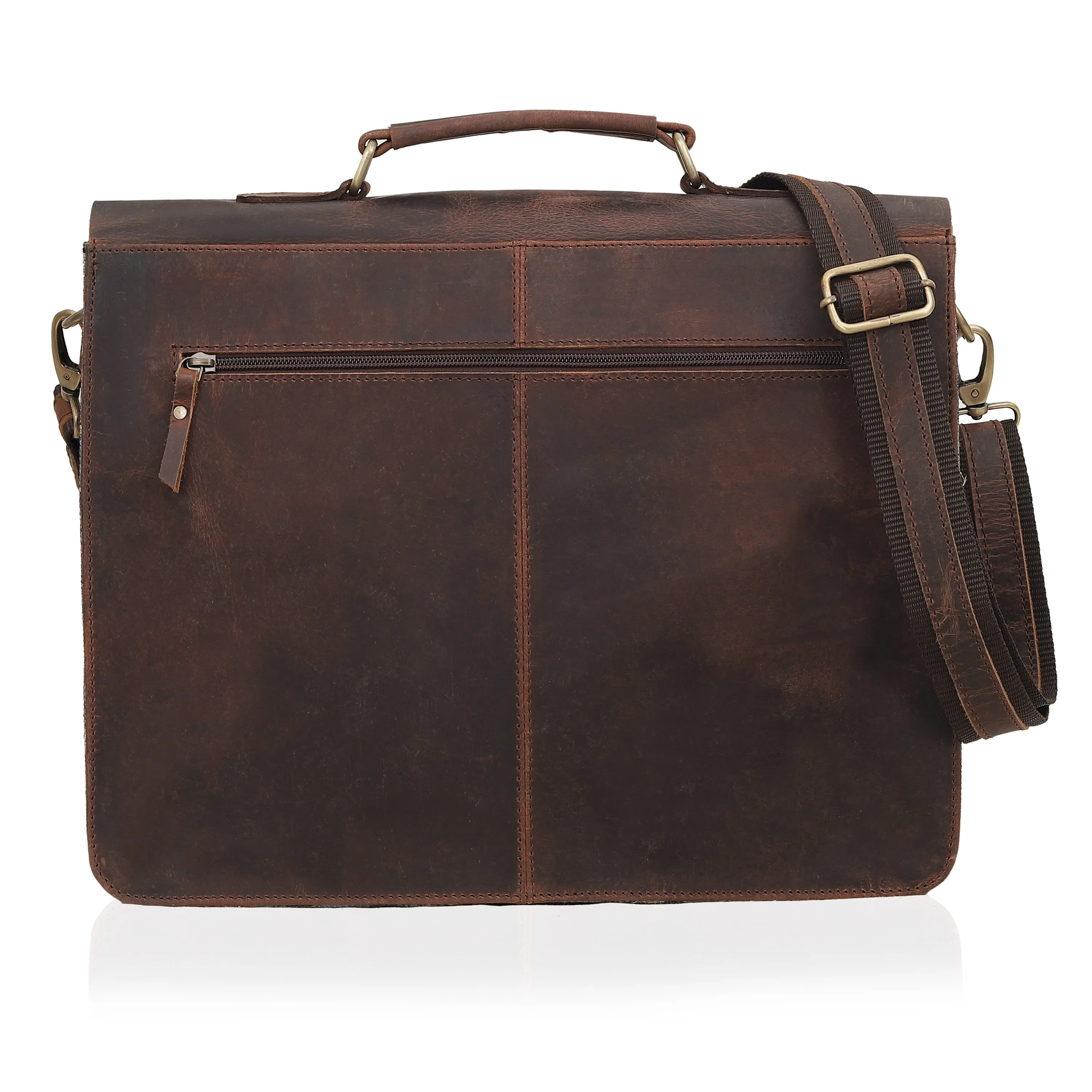 CAMOUFLAGE LEATHER MESSENGER LAPTOP BAG