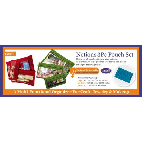 Craft Notions Pouch Set (3PC) Sorting & Organising