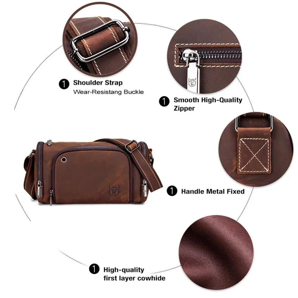 Crazy Horse Leather Men's Shoulder Bag Retro Bag's