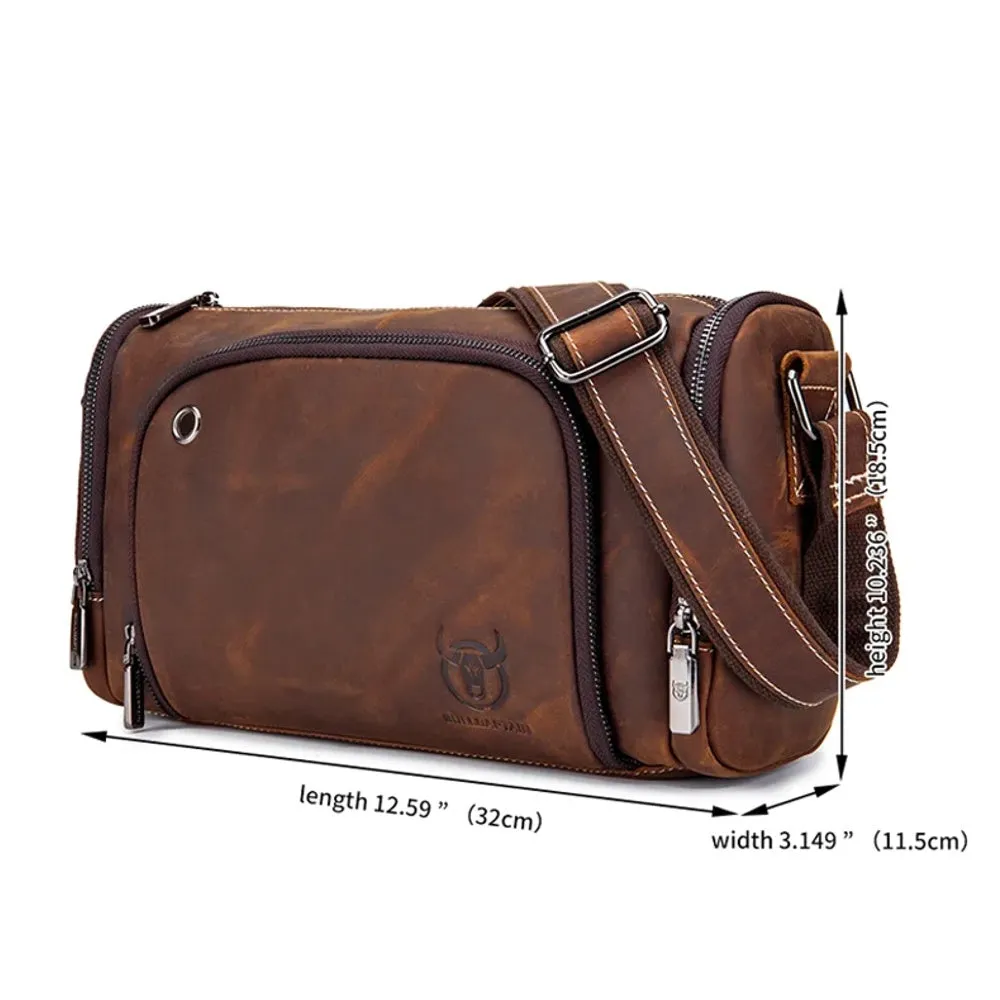 Crazy Horse Leather Men's Shoulder Bag Retro Bag's