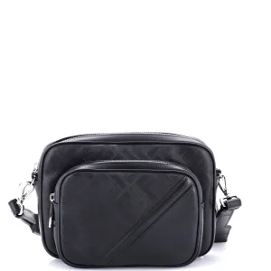 Diagonal Duo Camera Case Zucca Shadow Leather and Leather Small