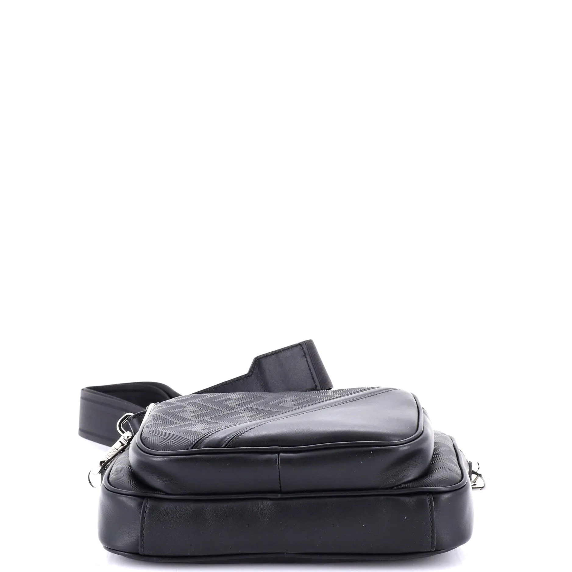 Diagonal Duo Camera Case Zucca Shadow Leather and Leather Small