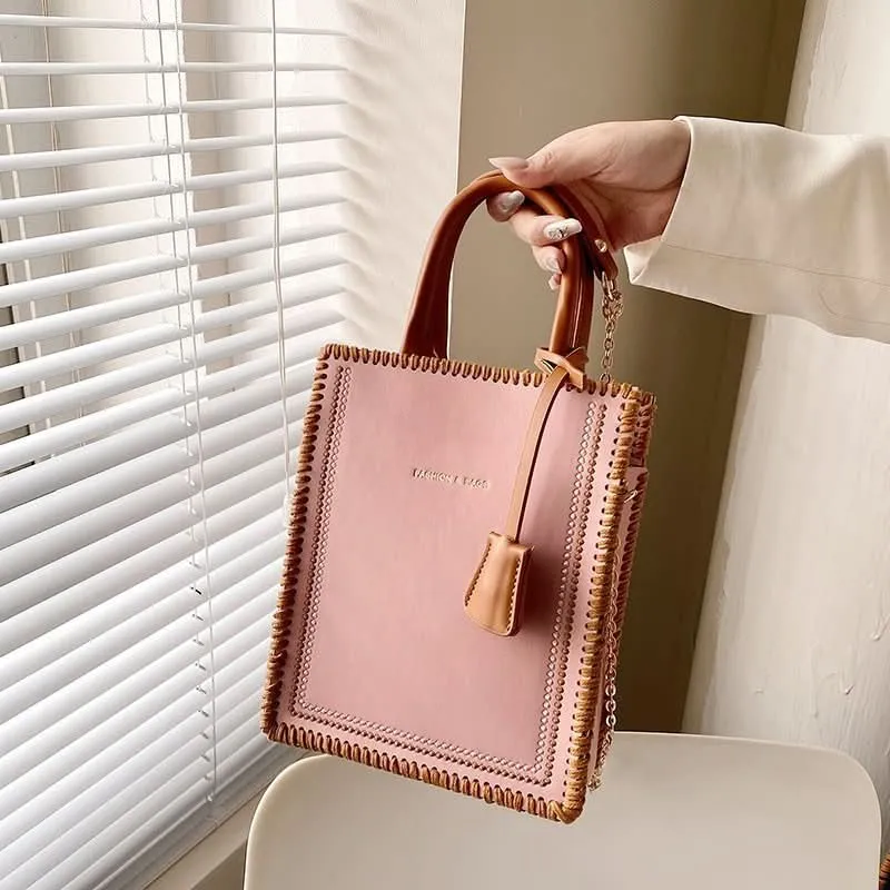 DIY Women’s Hand-Sewn Shoulder Bag – Trendy, Small Square Design