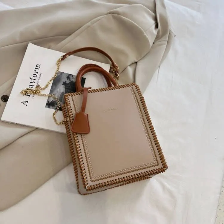 DIY Women’s Hand-Sewn Shoulder Bag – Trendy, Small Square Design