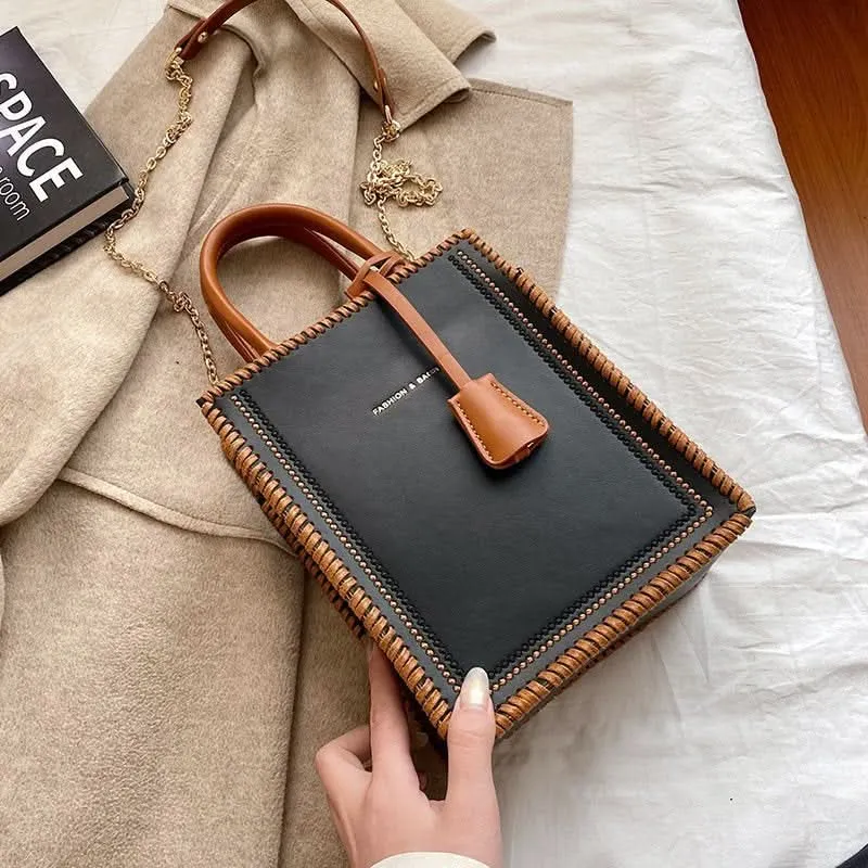 DIY Women’s Hand-Sewn Shoulder Bag – Trendy, Small Square Design