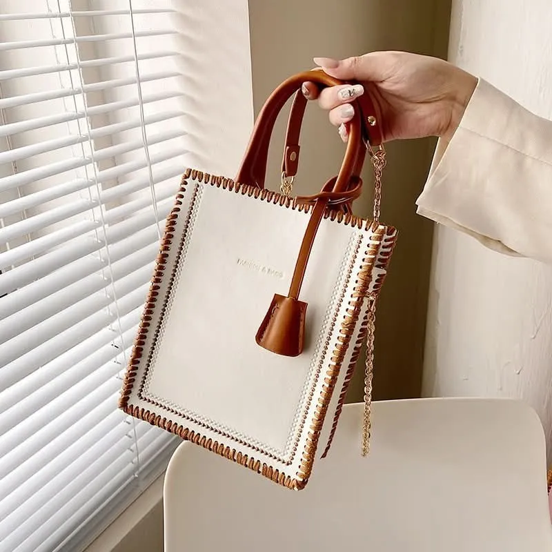 DIY Women’s Hand-Sewn Shoulder Bag – Trendy, Small Square Design