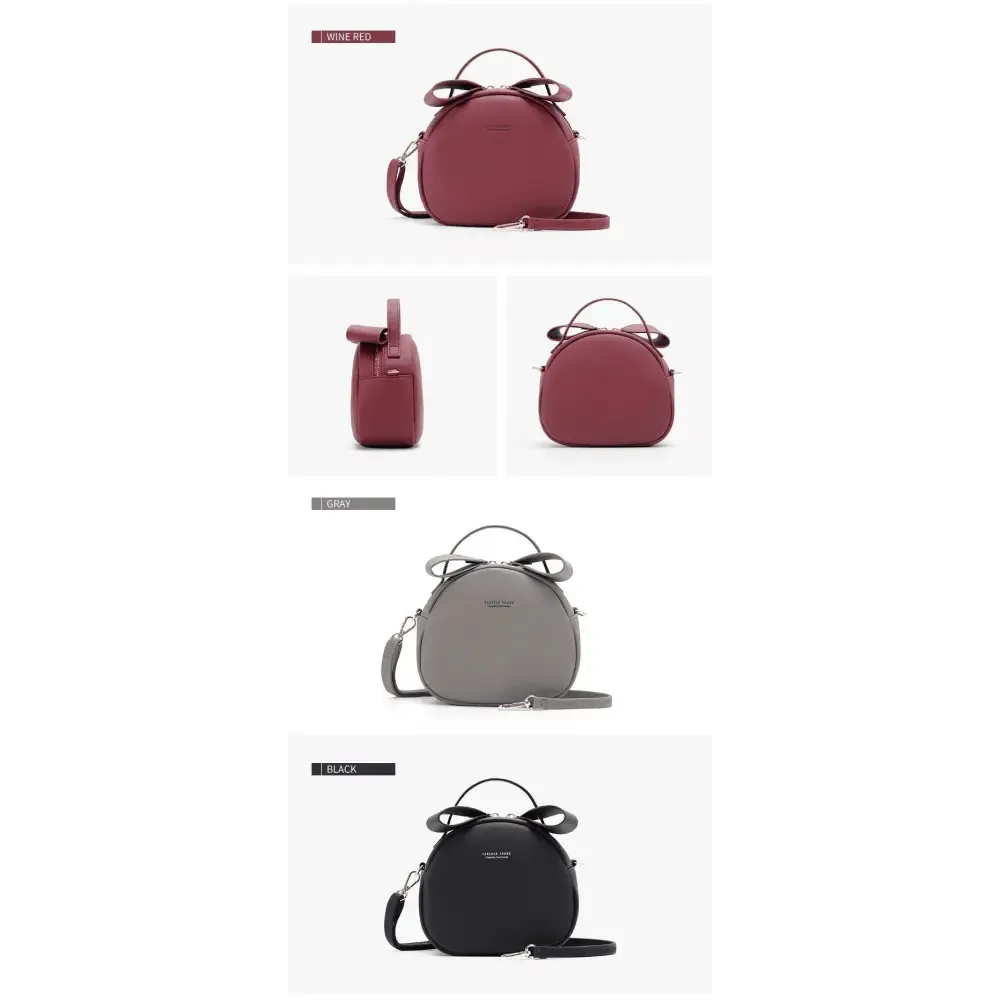 Elegant Cute Geometrical Women Handbag Soft PU Leather Women's Crossbody Messenger Bags Round Ladies Shoulder Bag