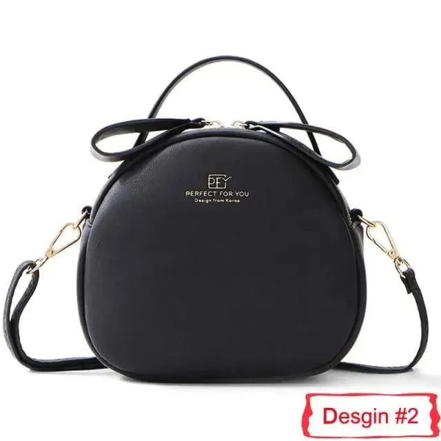 Elegant Cute Geometrical Women Handbag Soft PU Leather Women's Crossbody Messenger Bags Round Ladies Shoulder Bag