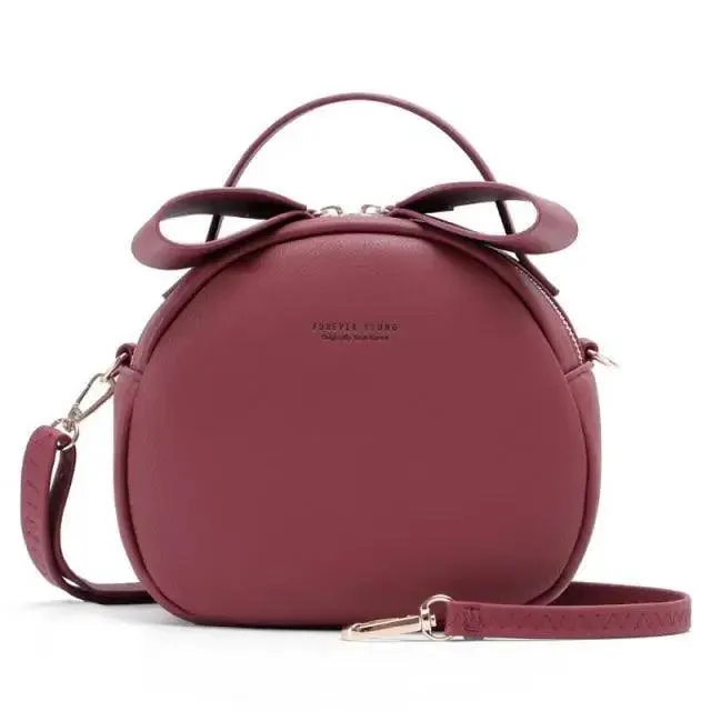 Elegant Cute Geometrical Women Handbag Soft PU Leather Women's Crossbody Messenger Bags Round Ladies Shoulder Bag