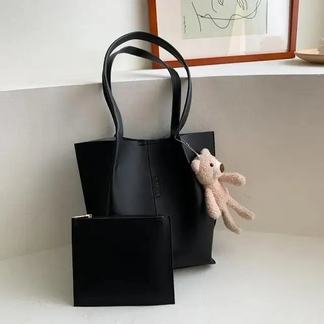 Elegant Ladies 2 piece set / suit Handbag Composite Bag Set Ladies Handbag Large Shoulder Bag Purse Bag Handbag For Females