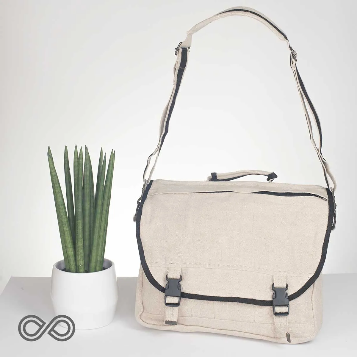 EVANSTON Deluxe Organic Hemp Messenger Courier Bag (With Handle & Shoulder Strap) (Closeout) (Final Sale)