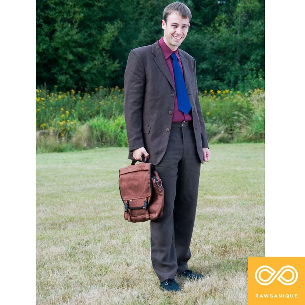 EVANSTON Deluxe Organic Hemp Messenger Courier Bag (With Handle & Shoulder Strap) (Closeout) (Final Sale)