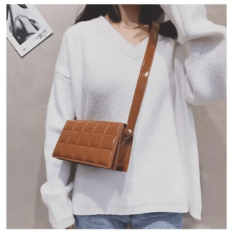 Fabulous Luxury Shoulder Bag Shiny Pu Leather Crossbody Bags For Women Small Flap Handbag Designer Female Messenger Bags