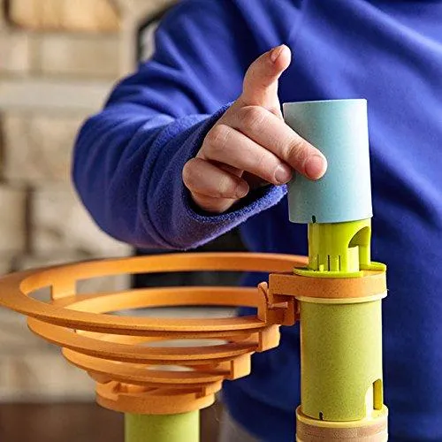 Fat Brain Toys Bamboo Builder Marble Run (78 pieces)