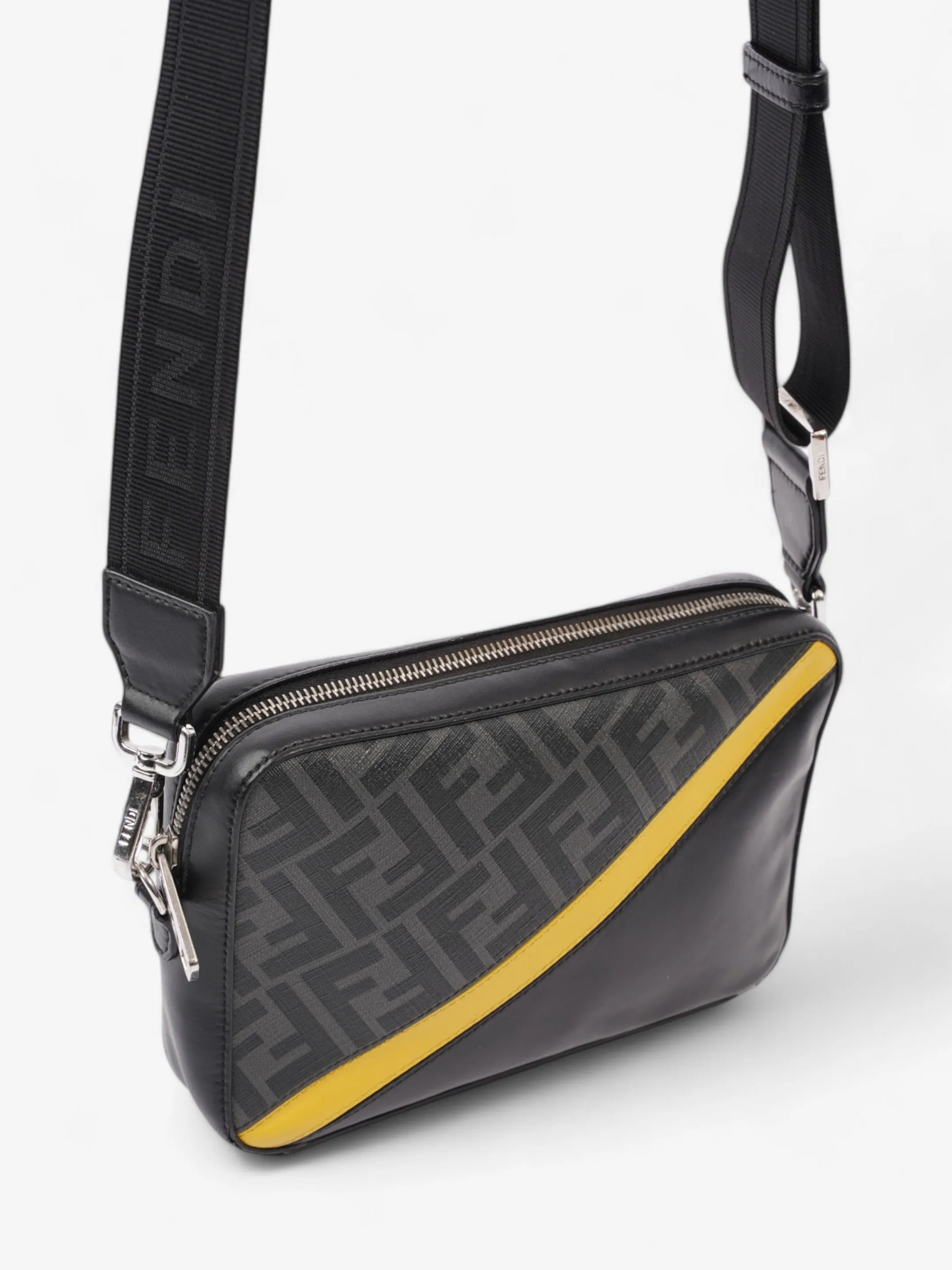 Fendi Camera Bag Black / Grey / Yellow Canvas