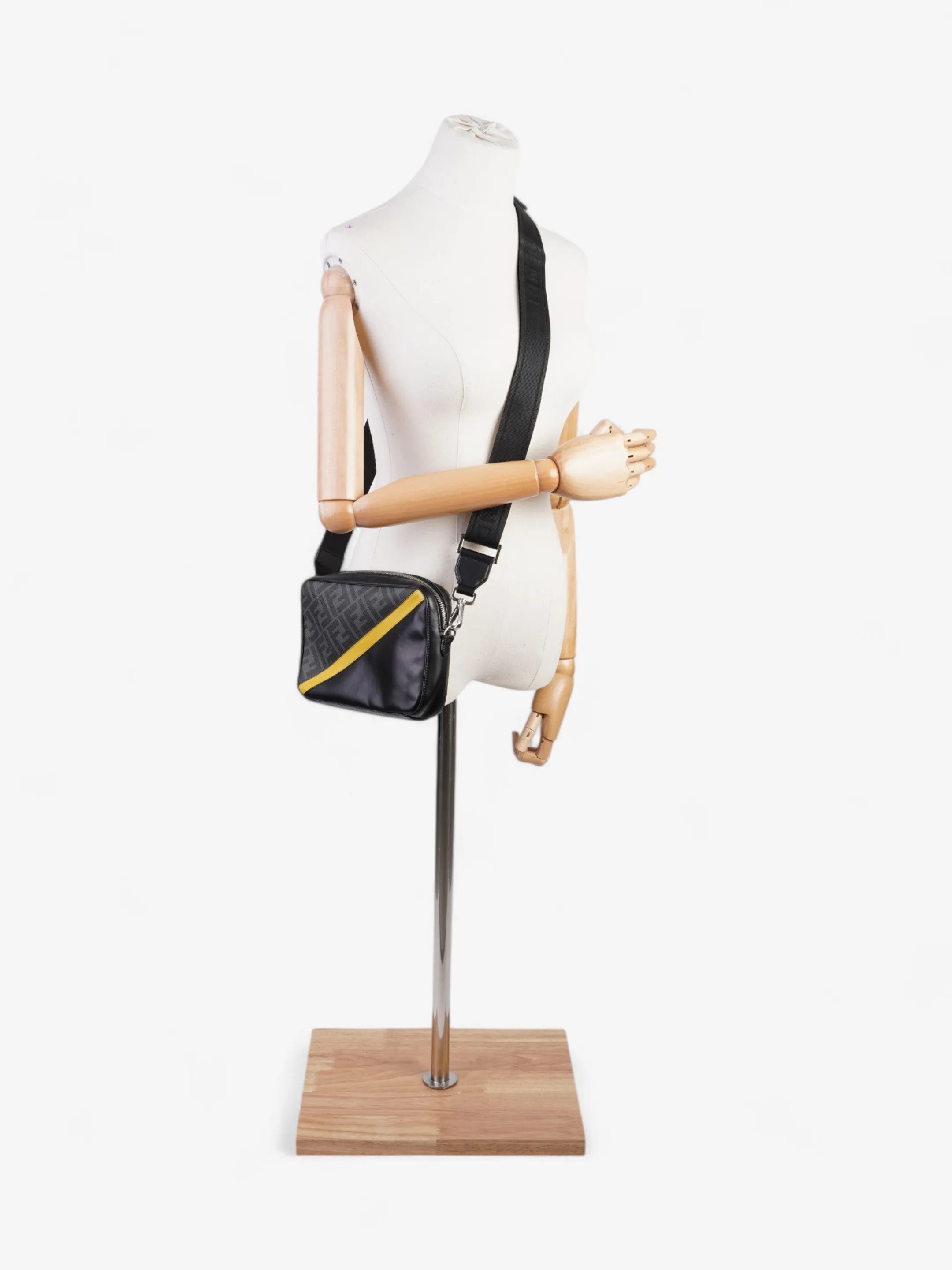 Fendi Camera Bag Black / Grey / Yellow Canvas