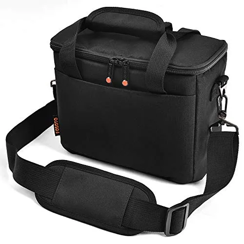 FOSOTO Camera Bag Case with Waterproof Rain Cover Compatible for Nikon D3500 D5600 D7500 D610 Canon EOS 4000D 2000D SL3 T7 M50 M6 SX530 Fujifilm X-T20,Grey