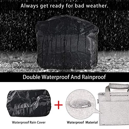 FOSOTO Camera Bag Case with Waterproof Rain Cover Compatible for Nikon D3500 D5600 D7500 D610 Canon EOS 4000D 2000D SL3 T7 M50 M6 SX530 Fujifilm X-T20,Grey