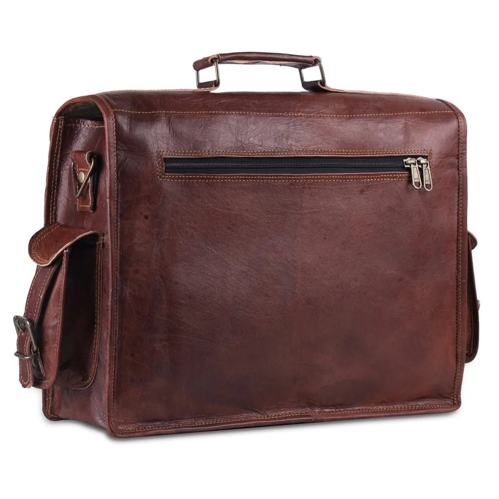 Genuine Vintage Leather Laptop Messenger Bag