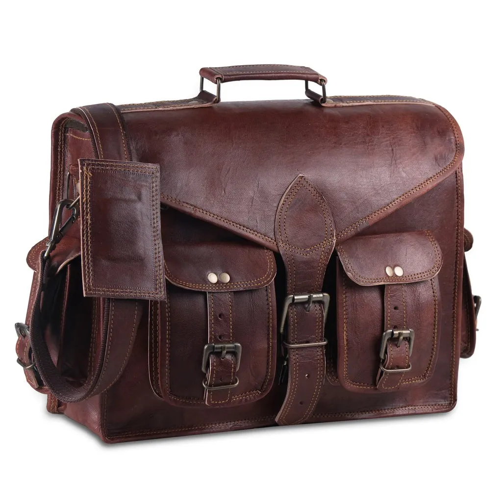 Genuine Vintage Leather Laptop Messenger Bag