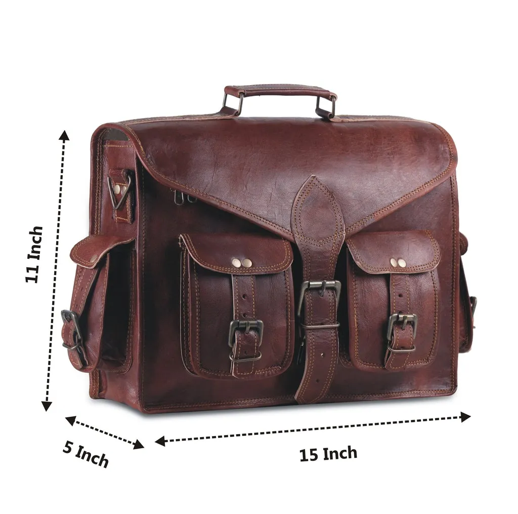 Genuine Vintage Leather Laptop Messenger Bag