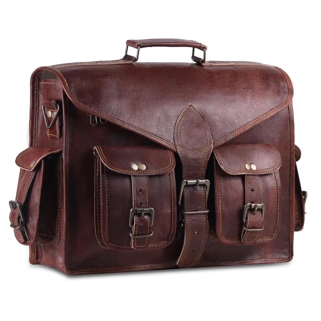 Genuine Vintage Leather Laptop Messenger Bag