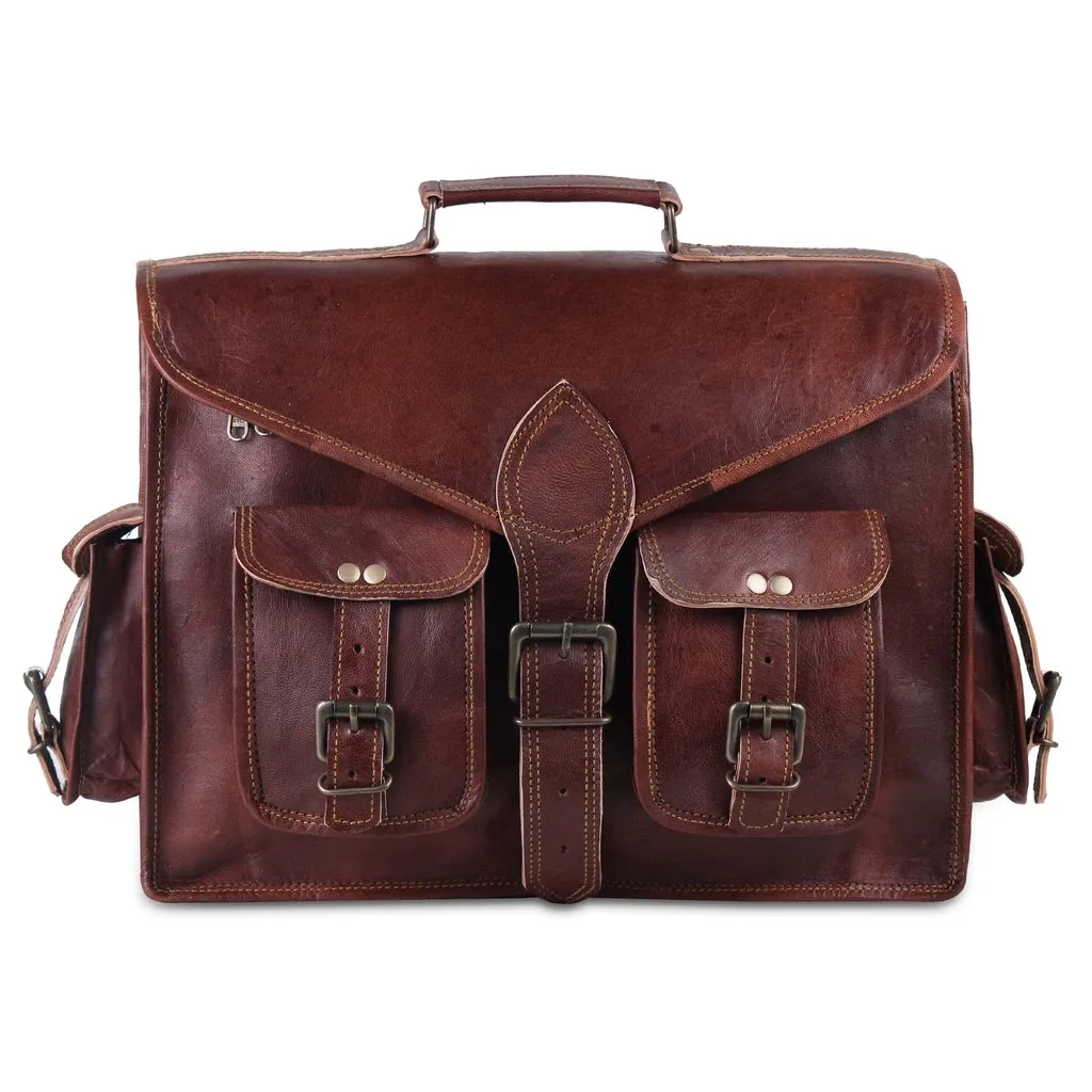 Genuine Vintage Leather Laptop Messenger Bag