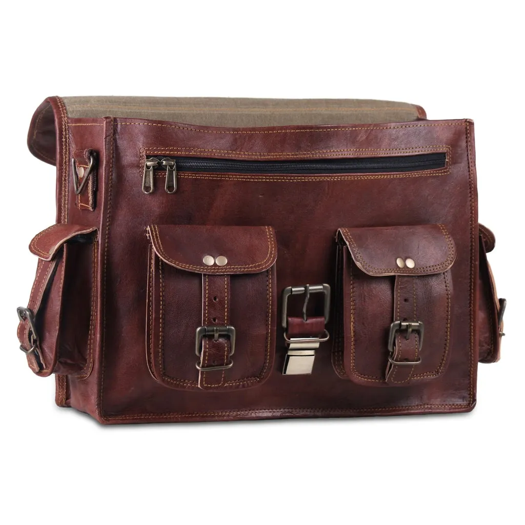 Genuine Vintage Leather Laptop Messenger Bag