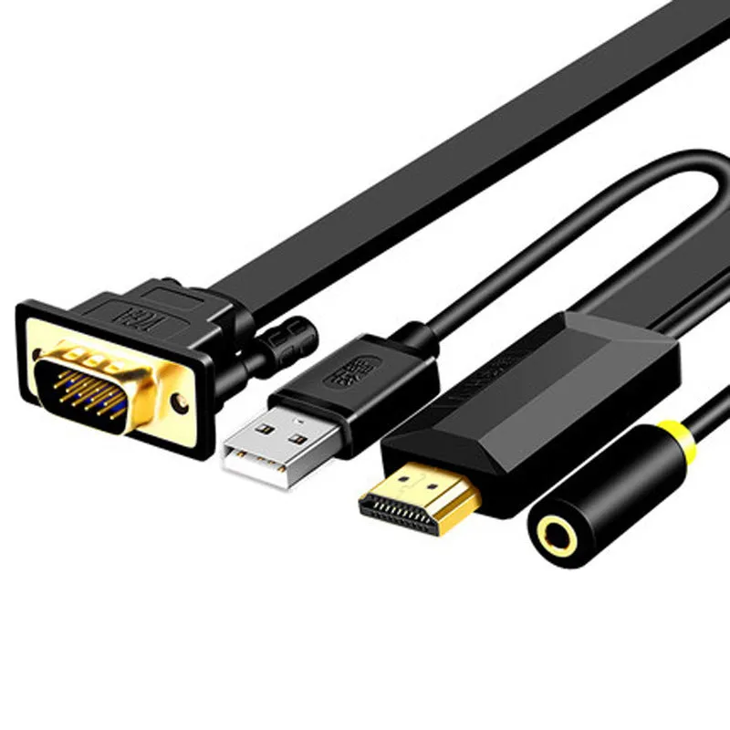 HDMI to VGA Cable HDMI To VGA Audio Synchronization Notebook Set-Top Box Connected Monitor Cable 5m