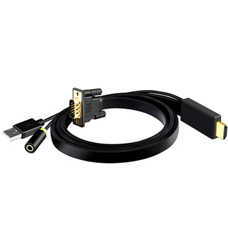 HDMI to VGA Cable HDMI To VGA Audio Synchronization Notebook Set-Top Box Connected Monitor Cable 5m