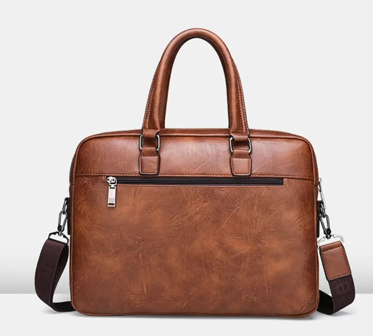 JEEP Man Business Briefcase Bag Split Leather High Quality Men office Bags For 14 inch Laptop A4 File Causel