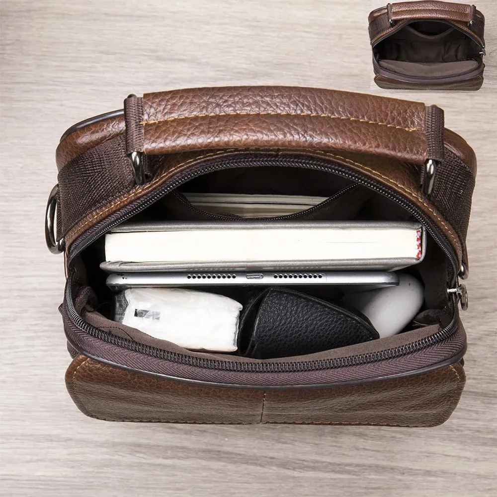 Levi | Sleek Leather Messenger Bag