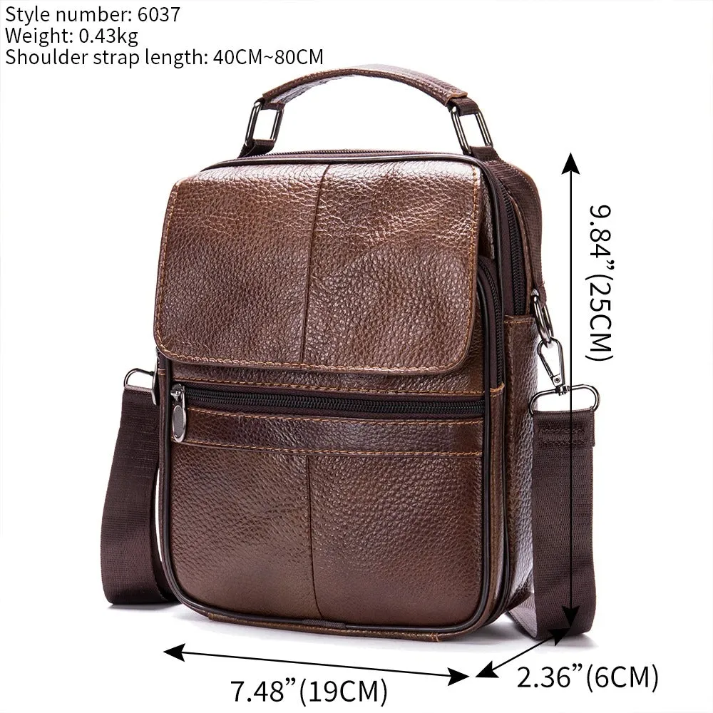 Levi | Sleek Leather Messenger Bag