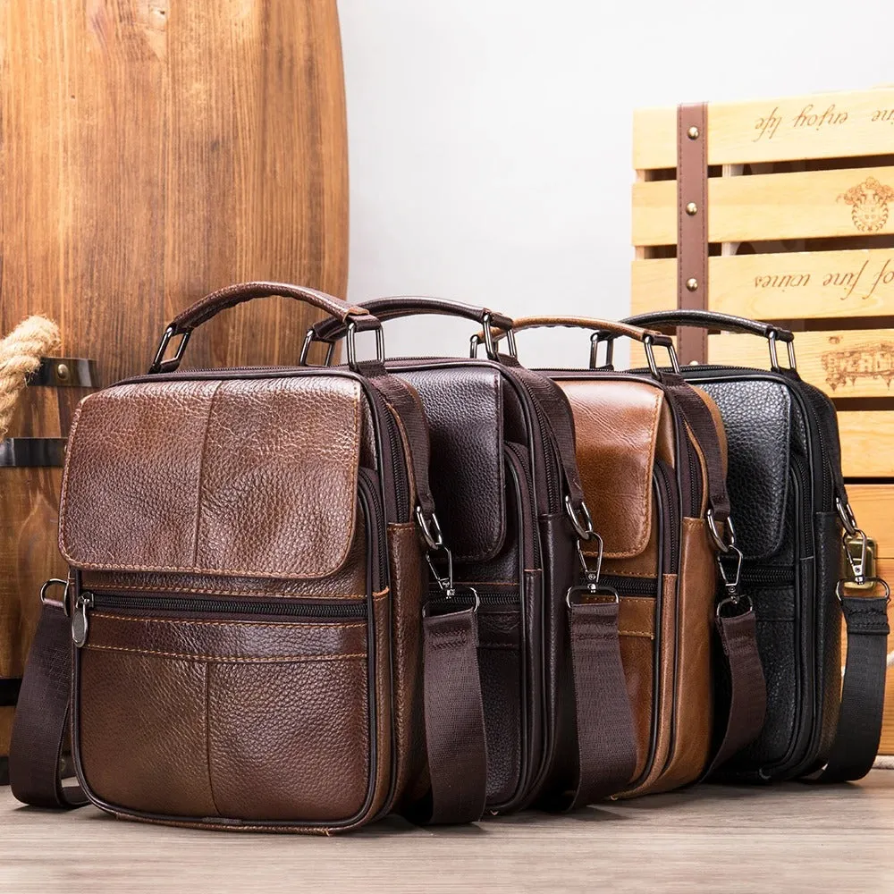 Levi | Sleek Leather Messenger Bag