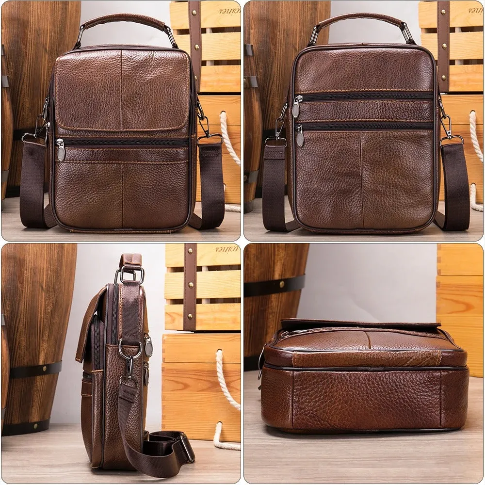 Levi | Sleek Leather Messenger Bag
