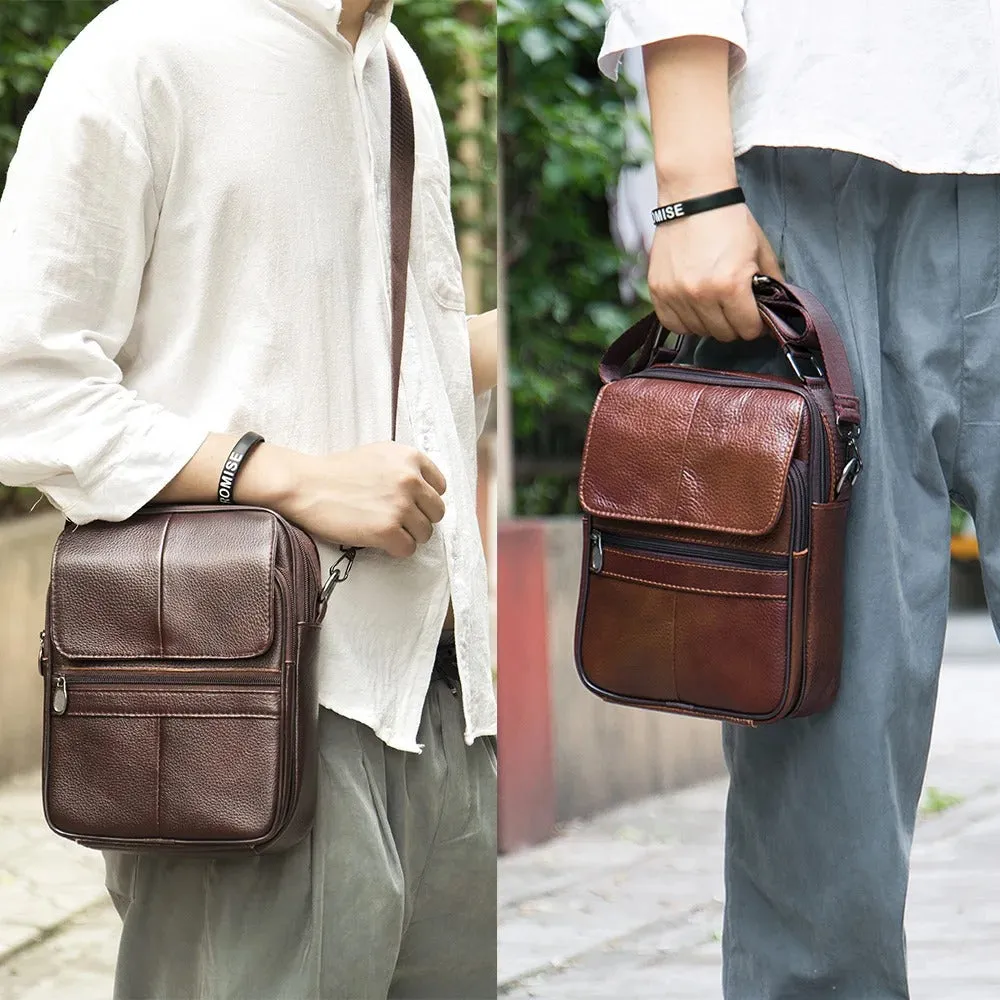 Levi | Sleek Leather Messenger Bag